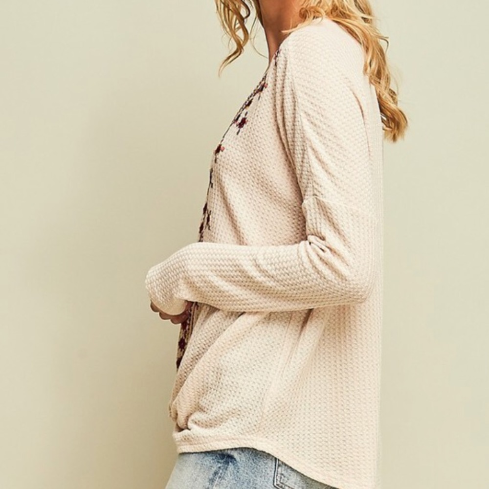 1 LEFT//CAROLINA waffle knit top - Picture 4 of 5